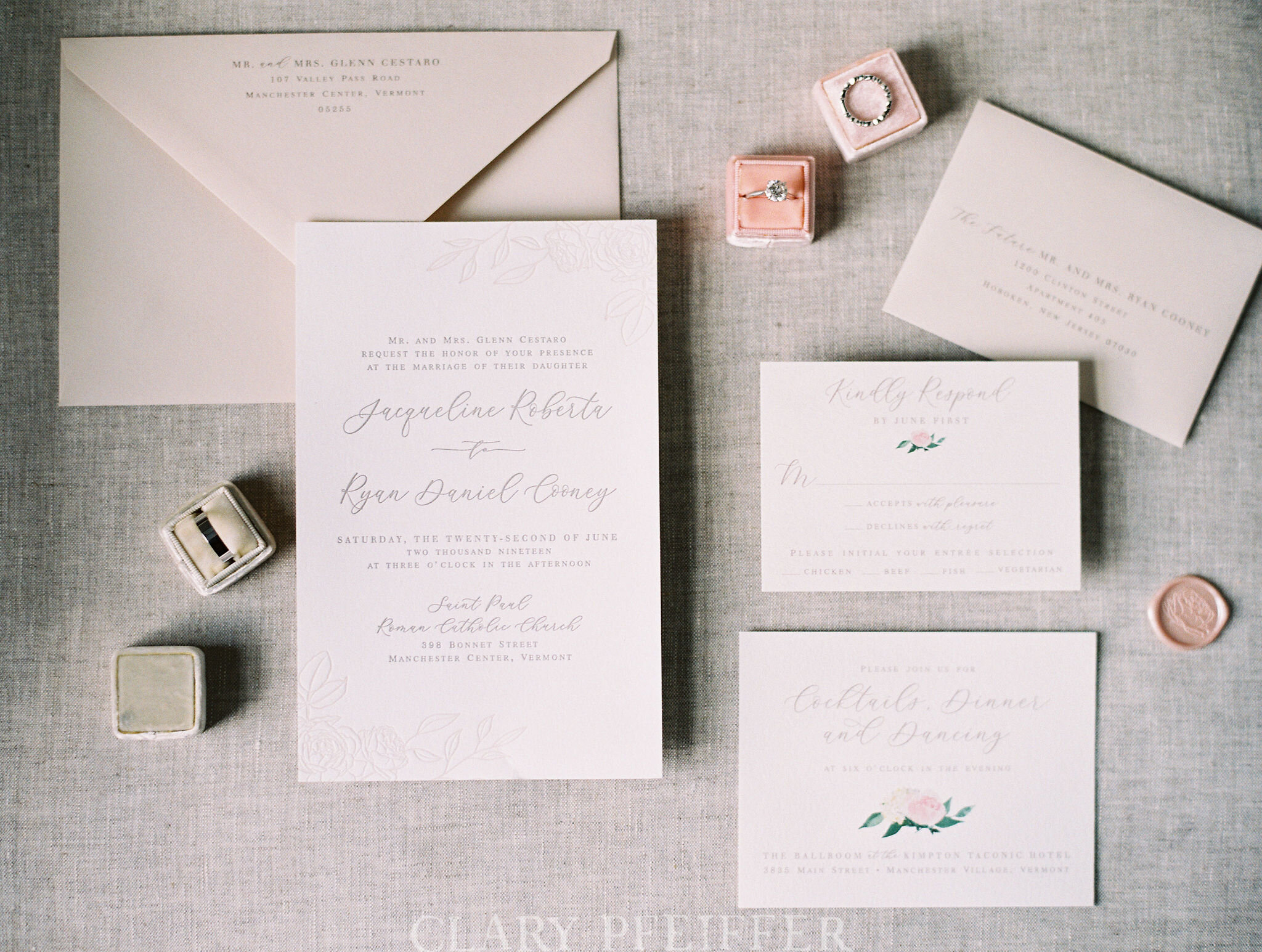 Wedding Invitation Suite  Photo: Clary Pfeiffer Photography