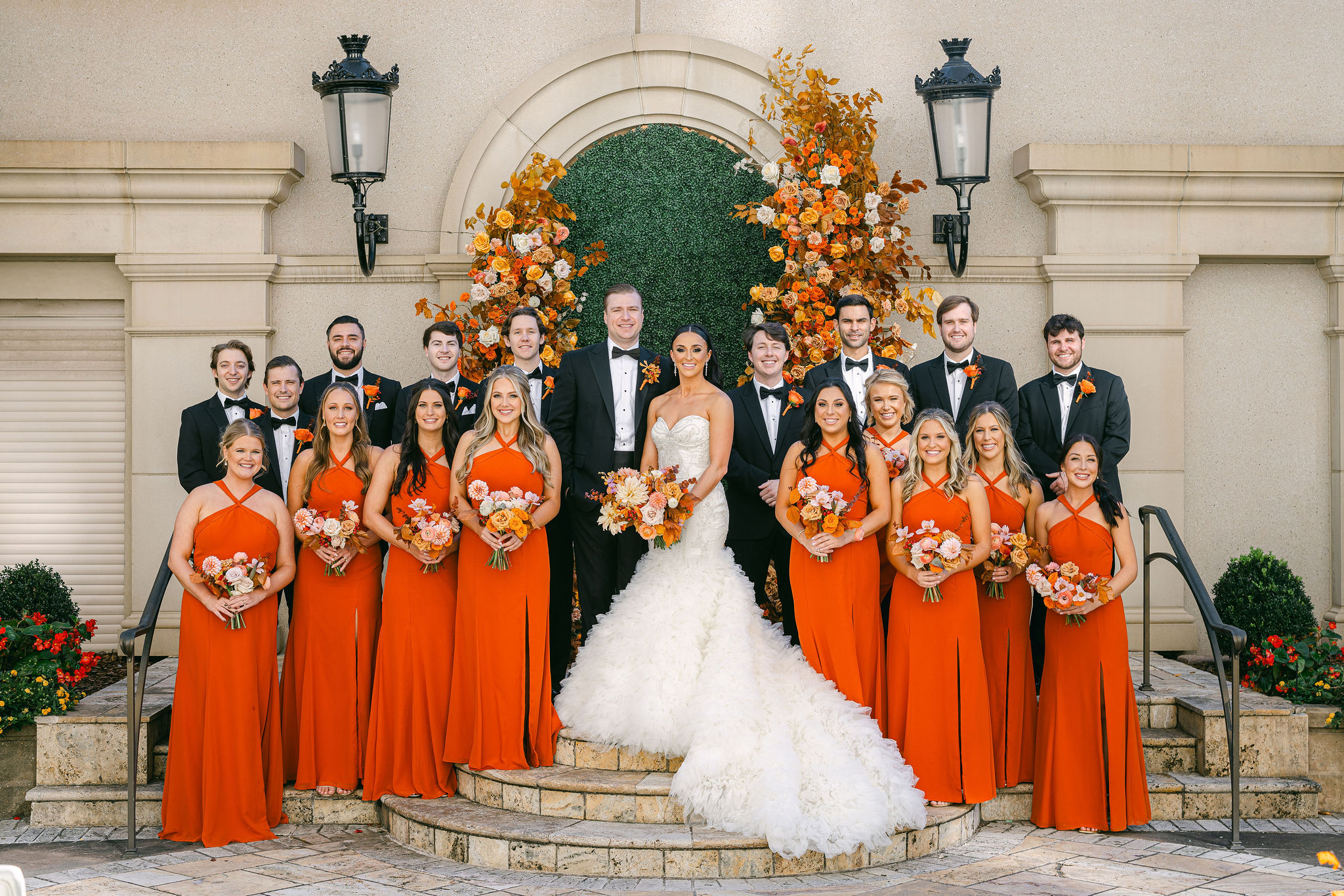 Wedding Couple with Wedding Party at St. Regis Atlanta